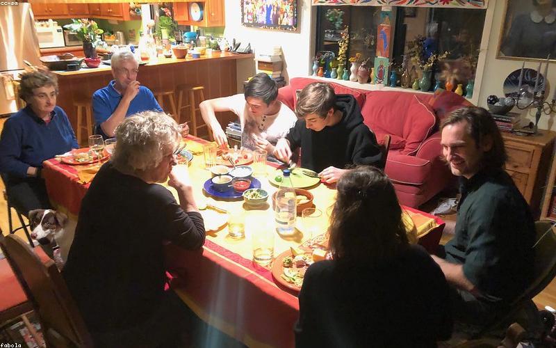 Care advisor meeting with family